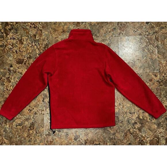 Columbia Men’s Jacket Fleece Size Small Red Black Colorblock Zippered Pockets - Picture 2 of 6